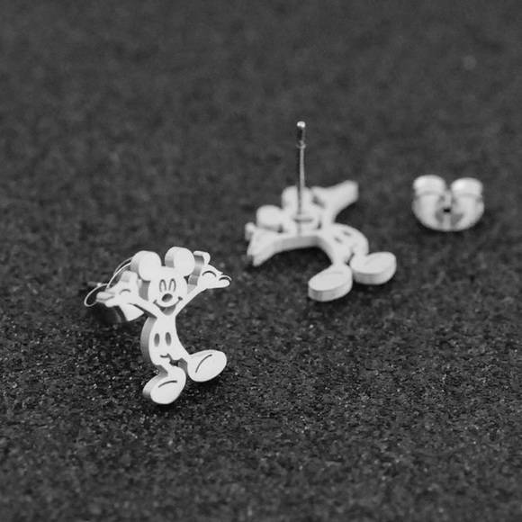 3/$30 Silver Mickey Mouse Stud Earrings - Picture 2 of 4